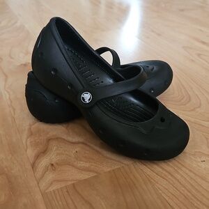 CROCS Black Kids Mary Jane Clog Shoes with Strap. Sz: 12/13 C